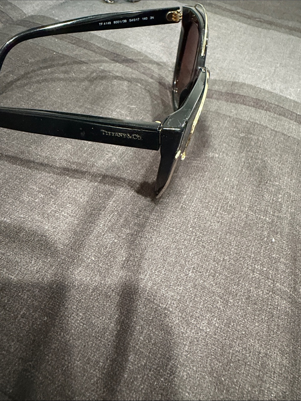 Tiffany & Co. Black Cat-Eye Sunglasses with Gold Accent - Picture 3 of 3